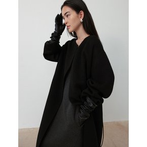 Collarless Handmade Coat_Black