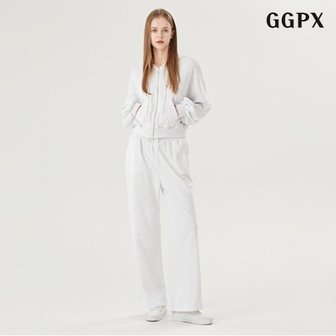 GGPX 정상가:119,000원  무지 크롭 후드 집업 밴딩 팬츠 여성 셋업 (GOAOW002D)