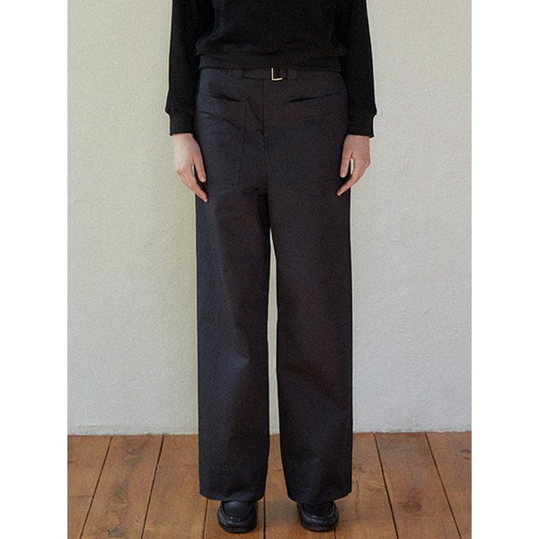 Pocket wide pants (black)