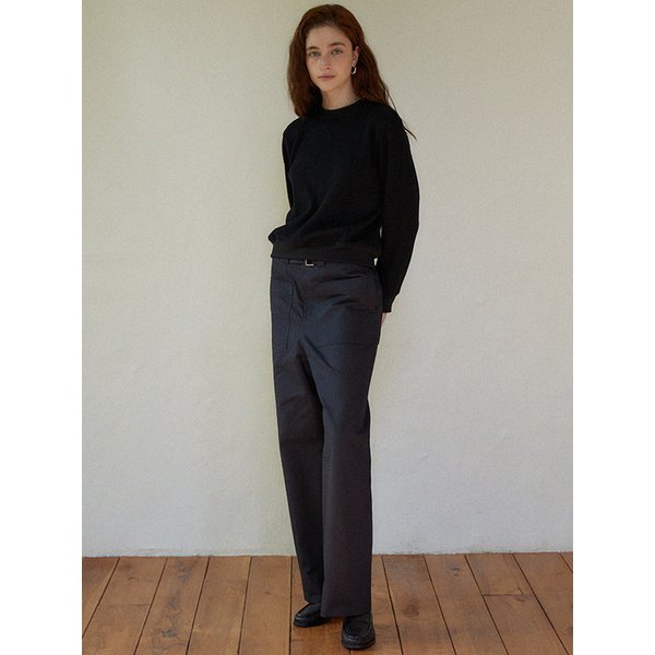 Pocket wide pants (black)
