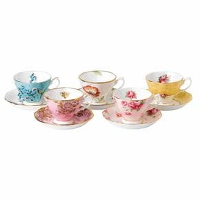 [해외직구] ROYAL ALBERT 로얄알버트 100주년 50~90년 찻잔 및 받침 180ml 10피스 세트