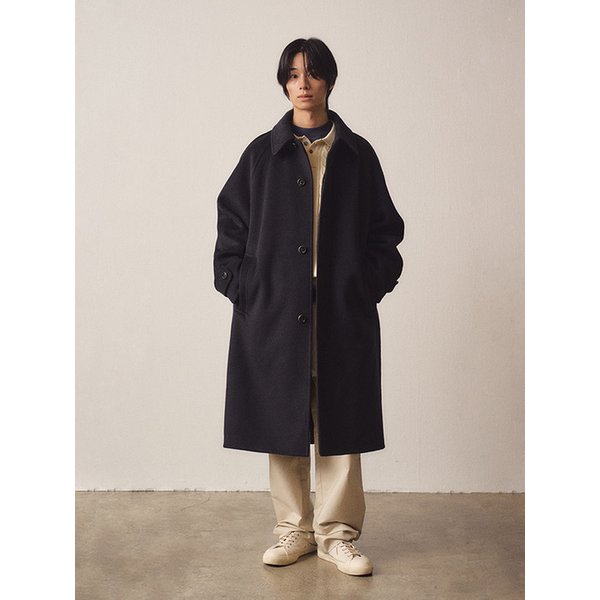 Cashmere Blend Handmade Classic Balmacaan Coat_Black