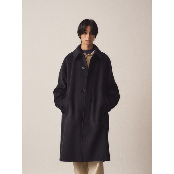 Cashmere Blend Handmade Classic Balmacaan Coat_Black
