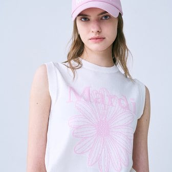 Mardi Mercredi Actif [마르디메크르디악티프]MARDI FLOWER SLEEVELESS KNIT TOP_IVORY PINK/AFK31KVT002IVPK