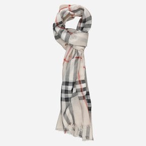 [시흥점] 6S 8078782 A5129 체크 울 실크 스카프 스톤