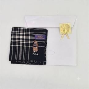 랄프로렌 곰돌이자수 체크 타월손수건 bearcheck-1