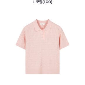 여성 케이블 카라 반팔 풀오버_JK