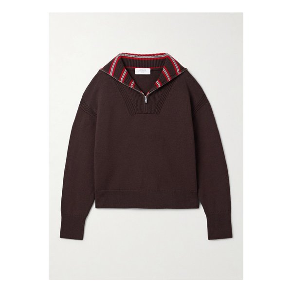 라 리뉴 바스티엔 스트라이프 메리노 울 스웨터 브라운 46376663162929564