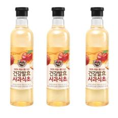 CJ제일제당 백설 건강발효 사과식초 800ml 3개