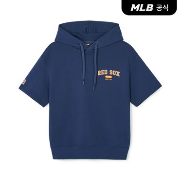 MLB [코리아공식]바시티 오버핏 반팔 후드티 BOS (Navy)