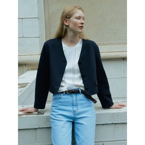 Cropped No-collar Jacket