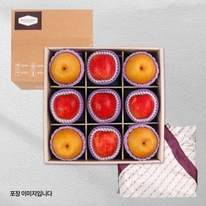 [9/22일 오전10시 주문마감][신세계 오늘의과일]프리미엄 사과+배 혼합세트4kg (사과5입, 배4입)_신세계보자기&외피박스