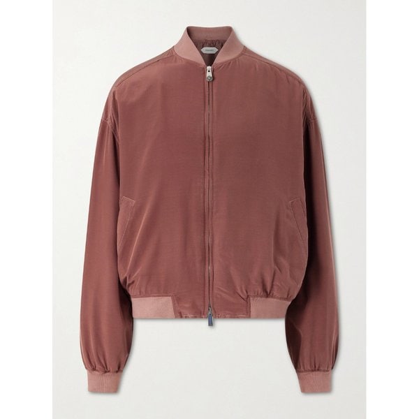 리브 니트 트림 실크 포플린 블루종 재킷 46376663163057563