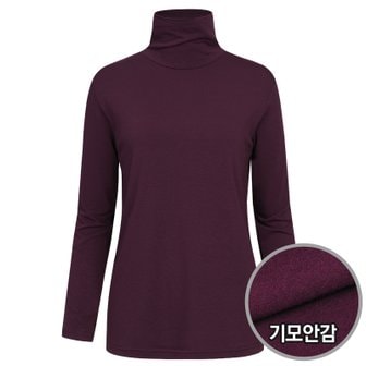 샵앤SHOP 여성 국산 베이직 기모 스판 무지 폴라 티셔츠 DAI-WSH-0353-버건디