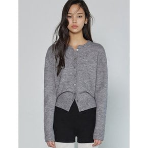 BASIC WOOL KNIT CARDIGAN MELANGE GREY