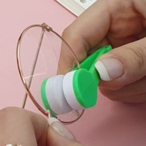 휴대용 부드러운 극세사 안경닦이 기스방지 집게형 미니 양면 닦개 솔 썬글라스 안경 닦기