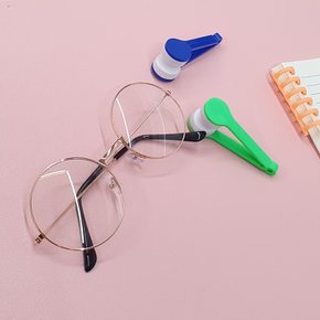 휴대용 부드러운 극세사 안경닦이 기스방지 집게형 미니 양면 닦개 솔 썬글라스 안경 닦기