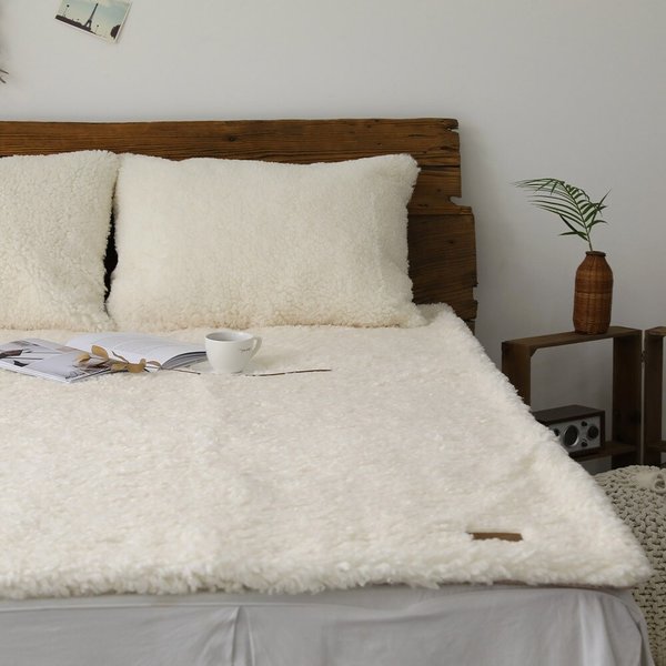 마인 버터크림퍼프 양털극세사 침대패드 S