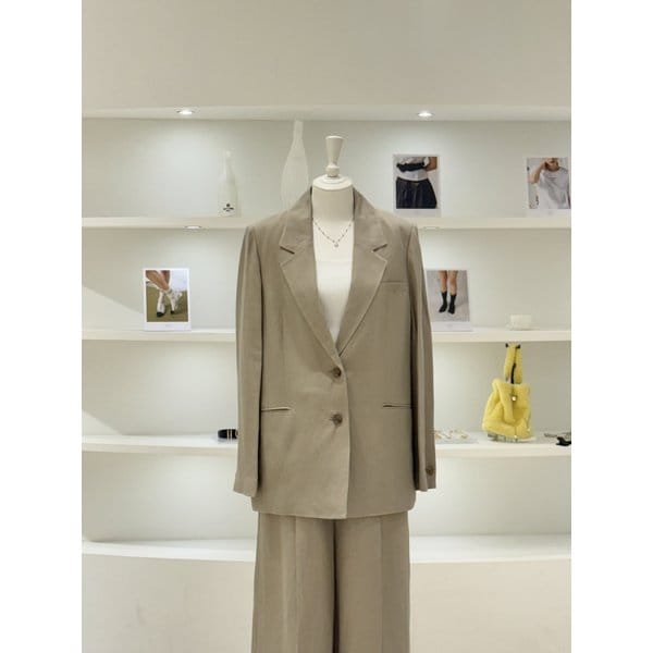 [여주점] 여성 백 벨트 린넨 셋업 자켓 (L262MSF033)