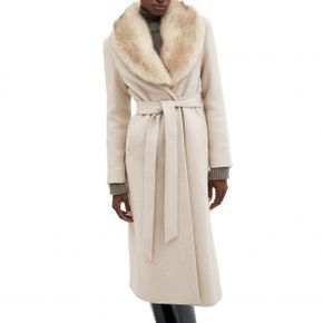 4578158 MANGO Wool Blend Coat with Removable Faux Fur Collar