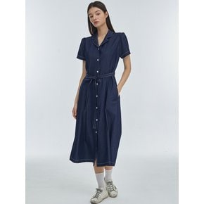 Stitch Shirt One-Piece [Deep Blue]