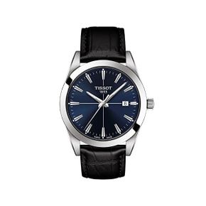 미국 티쏘 시계 남성 Tissot mens Gentleman 쿼츠스테인리스 스틸 Dress 워치 블랙 T12741016041