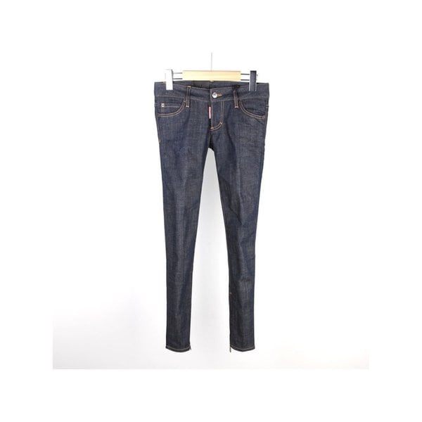 [디스퀘어드] 여성 백포켓자수진 인디고 스키니 S75LA0579