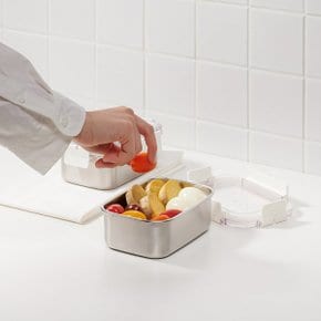 보관이 편리한 스텐 모듈러 밀폐용기 800ml 화이트 J70N902107100