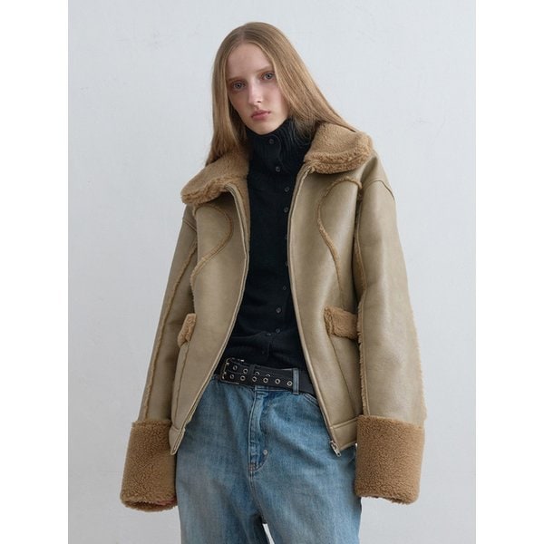 Arcade Shearling Jacket Beige