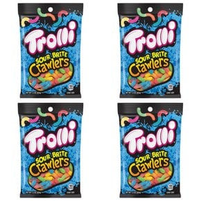 트롤리 사워 브라이트 크롤러 지렁이 젤리 Trolli Sour Brite Crawlers 204g 4개