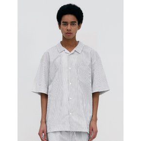 Stay Stripe Pajamas Short Sleeve Shirts - Gentle Black