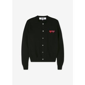 공용 더블 하트 와펜 블랙 가디건 AX N057 051 1