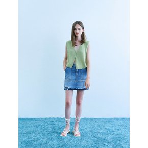 Apel v neck summer bookle vest - green