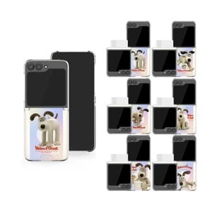  갤럭시 Z플립 5 4 3 제트플립 핸드폰 케이스 정품 TRY 웰레스와 그로밋 클리어 카드수납 하드