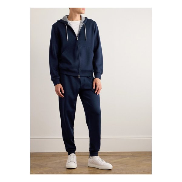 코튼 혼방 저지 집업 후디 블루 1647597341958377