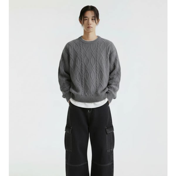 [시흥점] 로프체인 세미오버핏 니트(남여공용)/JGZZ51A02GY