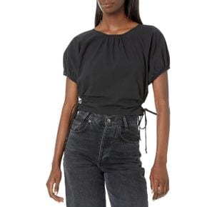 4160323 Madewell Poplin Puff-Sleeve Cutout Crop Top