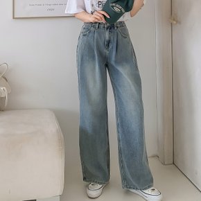 팡스앤본즈 여성 빈티지 더블 핀턱 와이드진 데님팬츠 청바지 3컬러 PBSW1007