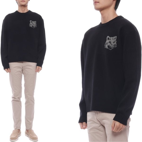 [부산점] 25FW 남성 폭스헤드 인타르시아 울 니트 (PM00816KM0329 0391 25F)