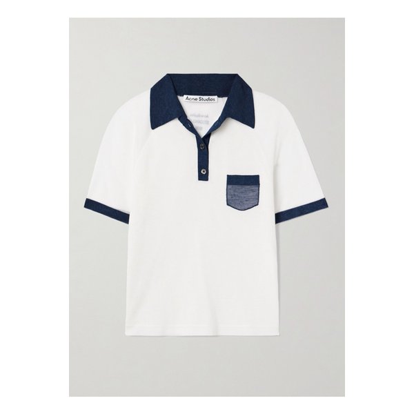 컬러블록 리오셀 울 혼방 저지 폴로 셔츠 화이트 46376663162871143