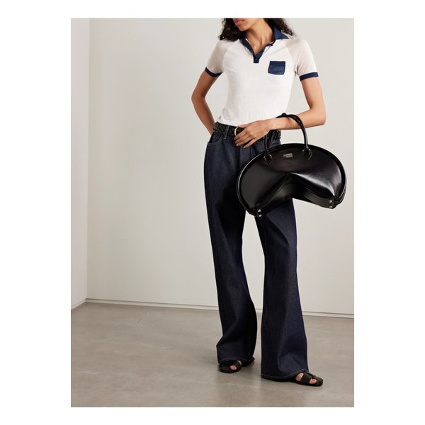 컬러블록 리오셀 울 혼방 저지 폴로 셔츠 화이트 46376663162871143