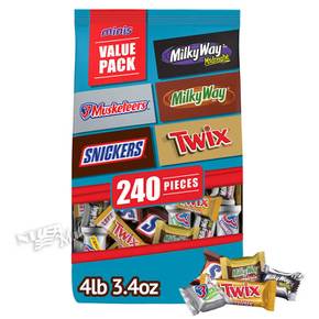 마스 미니 초콜릿 버라이어티 팩 240개 2.1kg MARS MINIS CHOCOLATE FAVORITES VARIETY PACK