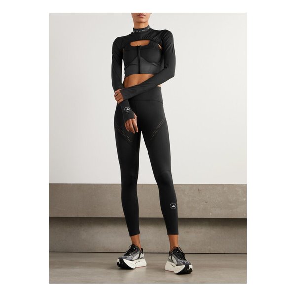 바이스텔라매카트니 크롭 프린트 스트레치 탑 블랙 1647597350396548