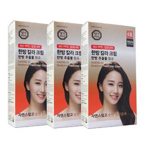 한방칼라크림 (4호 자연갈색) 3개/새치 염색약