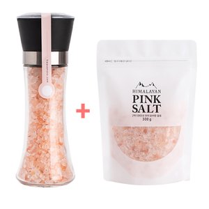 화산수천일염 핑크솔트그라인더 + 핑크소금 리필용 300g SET