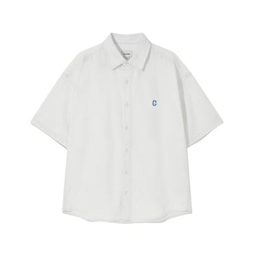 커버낫 C 로고 데님 하프 셔츠 화이트 CO2502SS33WH