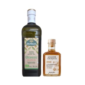 유기농 엑스트라버진 올리브오일 1L + 쥬세페크레모니니 화이트 발사믹식초 5그레이프 250ml