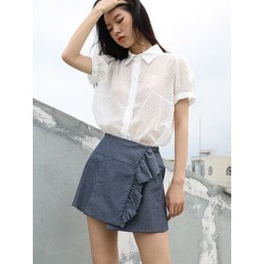 Amy Dot Chiffon Blouse_White