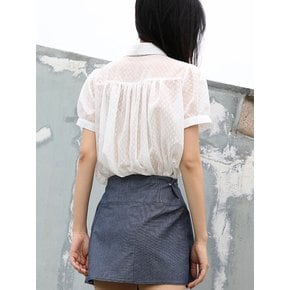 Amy Dot Chiffon Blouse_White