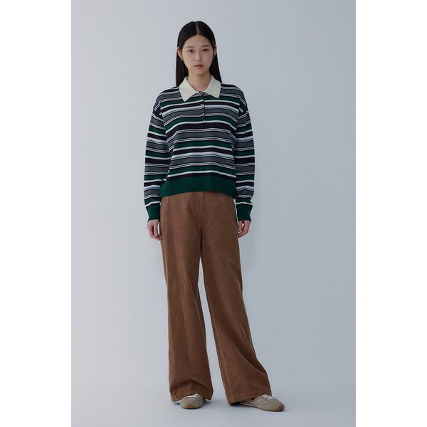 스트라이프 카라 니트 풀오버 7115450R03130